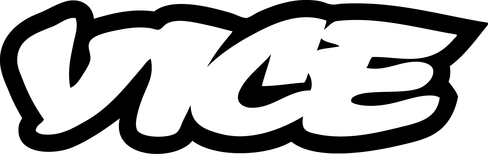 The image shows the word "VICE" written in bold, stylized, black and white graffiti-style letters on a plain background.